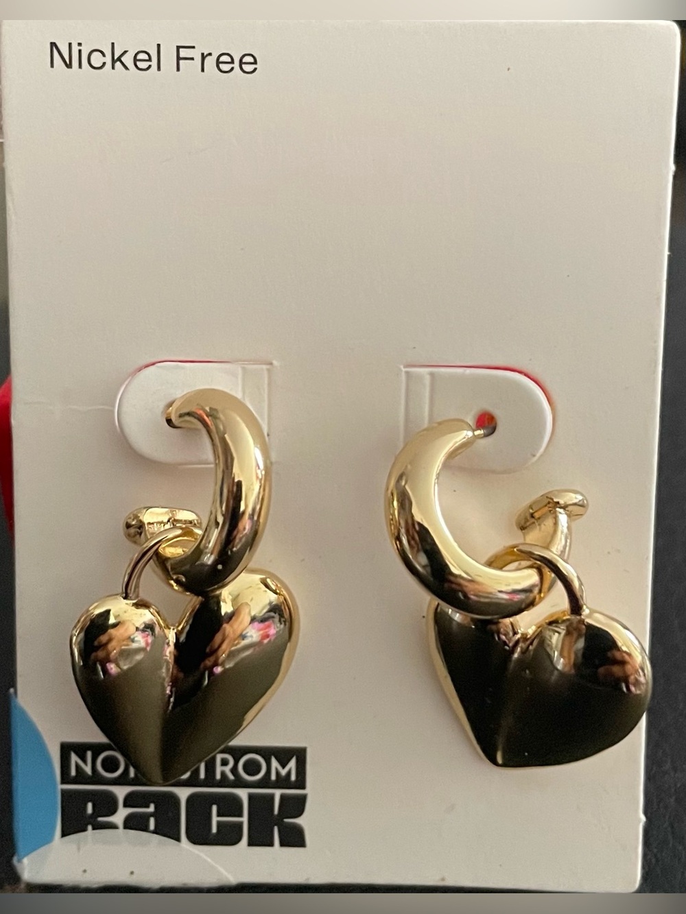 Nordstrom Gold Heart Hoop Drop Earrings